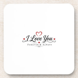 Ich liebe dich Typography Design Getränkeuntersetzer