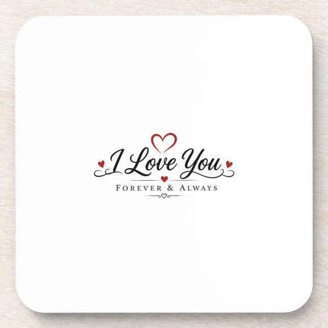 Ich liebe dich Typography Design Getränkeuntersetzer (Vorderseite)
