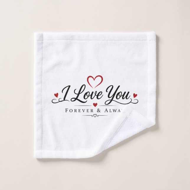 Ich liebe dich Typography Design Waschlappen (Waschlappen)