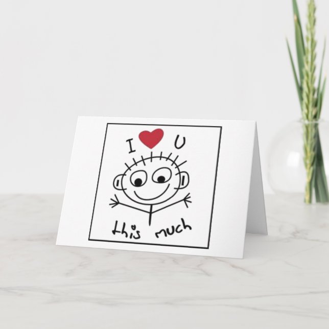 "ICH LIEBE DICH" UND "ICH VERMISSE DICH" SO VIEL KARTE (Vorderseite)
