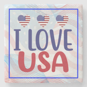 Ich liebe dich USA Steinuntersetzer