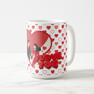 Ich liebe dich Valentinsherzen Muster Kaffeetasse
