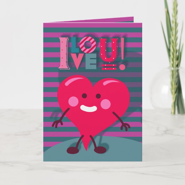 Ich Liebe dich! Valentinzeichen Feiertagskarte (Vorderseite)