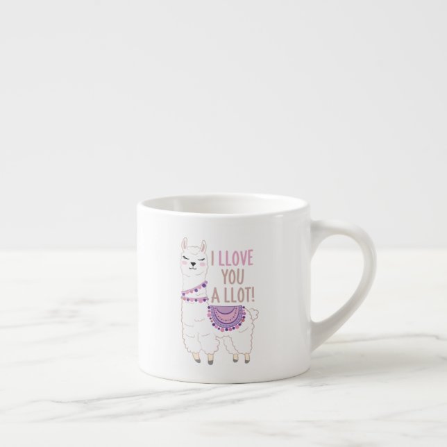 Ich liebe dich viel - Funny Llama Espressotasse (Rechts)