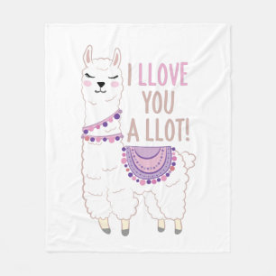 Ich liebe dich viel - Funny Llama Fleecedecke
