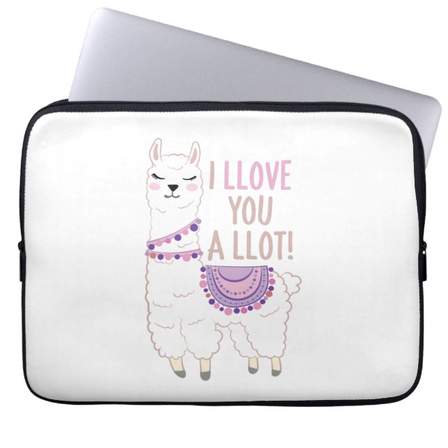 Ich liebe dich viel - Funny Llama Laptopschutzhülle (Vorderseite)