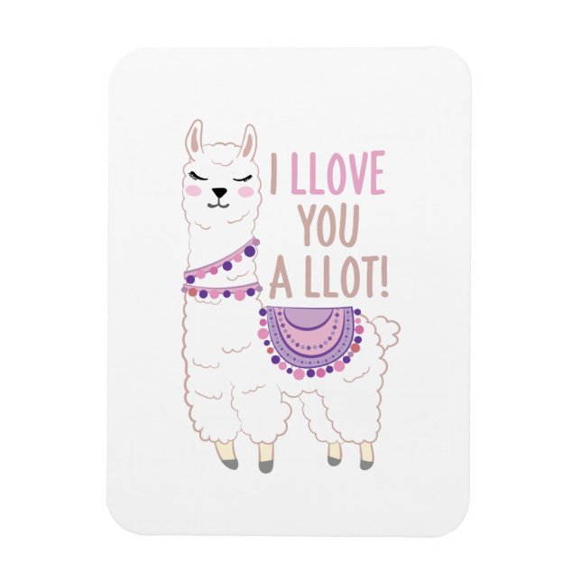 Ich liebe dich viel - Funny Llama Magnet (Vertikal)