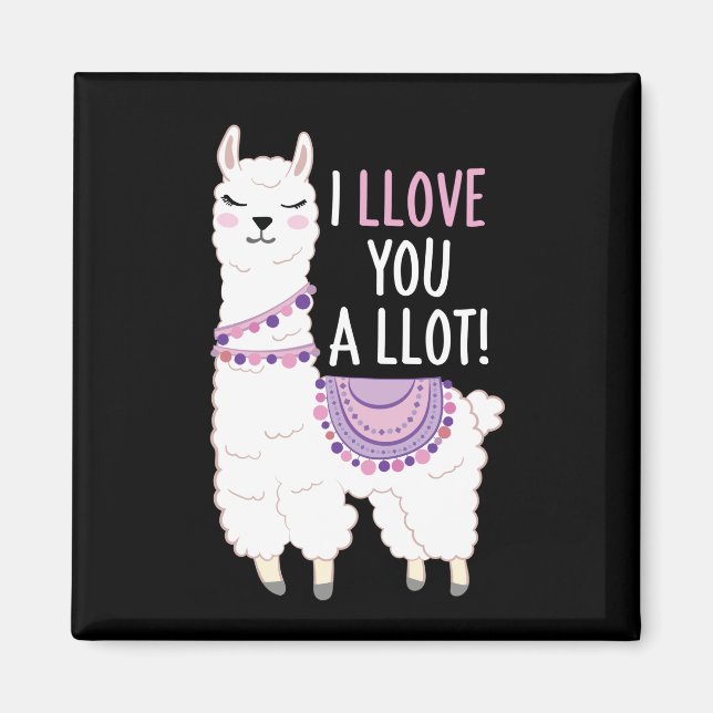 Ich liebe dich viel - Funny Llama Magnet (Vorne)