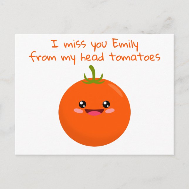 Ich Liebe dich von meinem Kopf Tomaten Funny Puff Postkarte (Vorderseite)