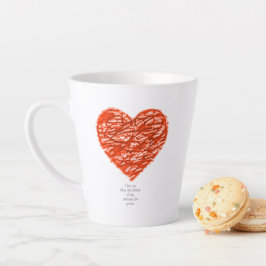 Ich Liebe dich von unten in meinem Herz-Kreislauf- Milchtasse