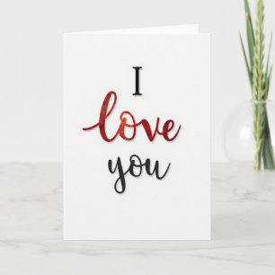 Ich liebe dich Wasserfarbenkarte Karte