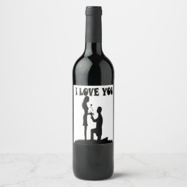 ICH LIEBE DICH WEINETIKETT