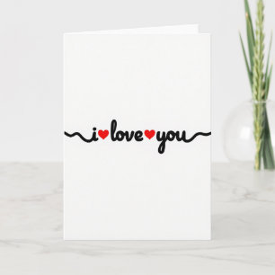 Ich liebe dich Wellige Herzen Karte