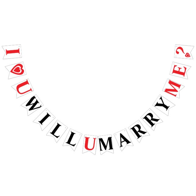 ICH LIEBE DICH, WERDEN SIE MICH VERHEIRATEN? WEDER WIMPELKETTE (Alle)