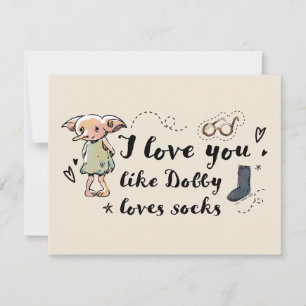 Ich liebe dich wie Dobby Socken liebt Mitteilungskarte