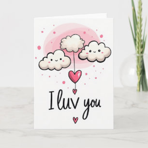 Ich liebe dich Wolken Süße Liebeskarte Karte