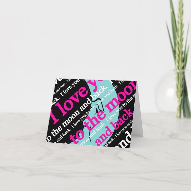 Ich Liebe dich zu den Mond- und Zurück-Geschenken Karte (Vorderseite)