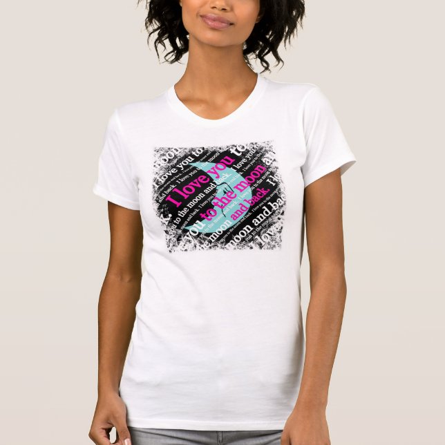 Ich Liebe dich zu den Mond- und Zurück-Geschenken T-Shirt (Vorderseite)