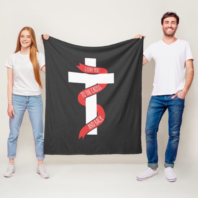 Ich Liebe dich zum Kreuz und zurück Fleecedecke (Beispiel)