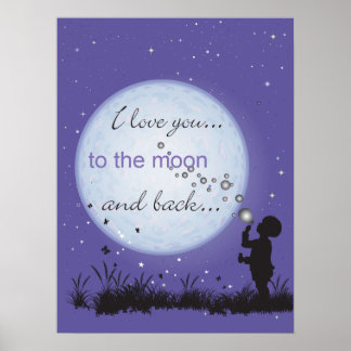 Ich Liebe dich zum Mond-Back-Poster Poster