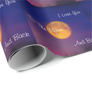 Ich Liebe dich zum Mond und zum Papier zum Rücken Geschenkpapier