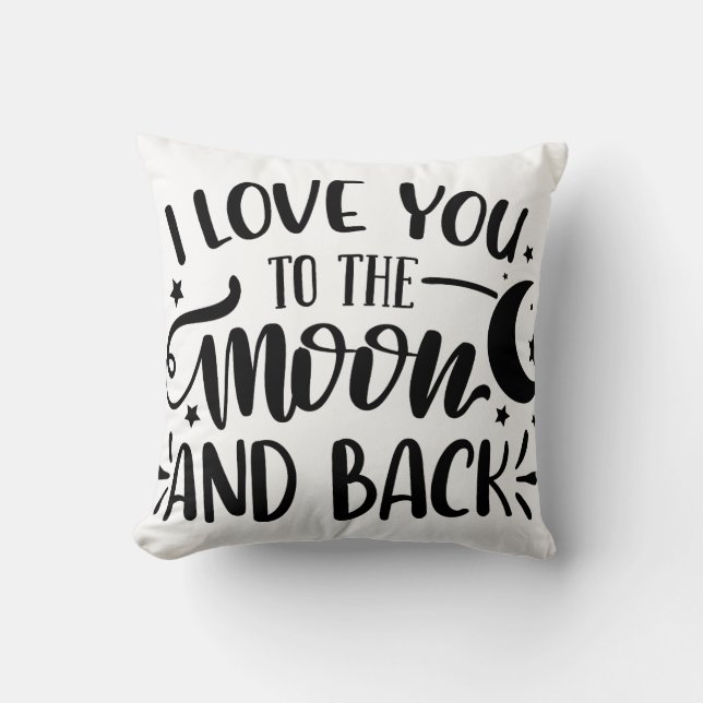 Ich Liebe dich zum Mond und zum Rücken Polster (Vorderseite)