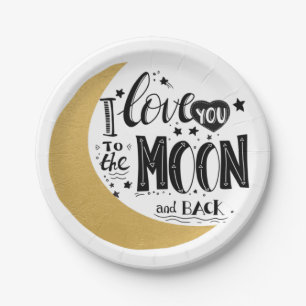 Ich Liebe dich zum Mond und zurück Baby Pappteller