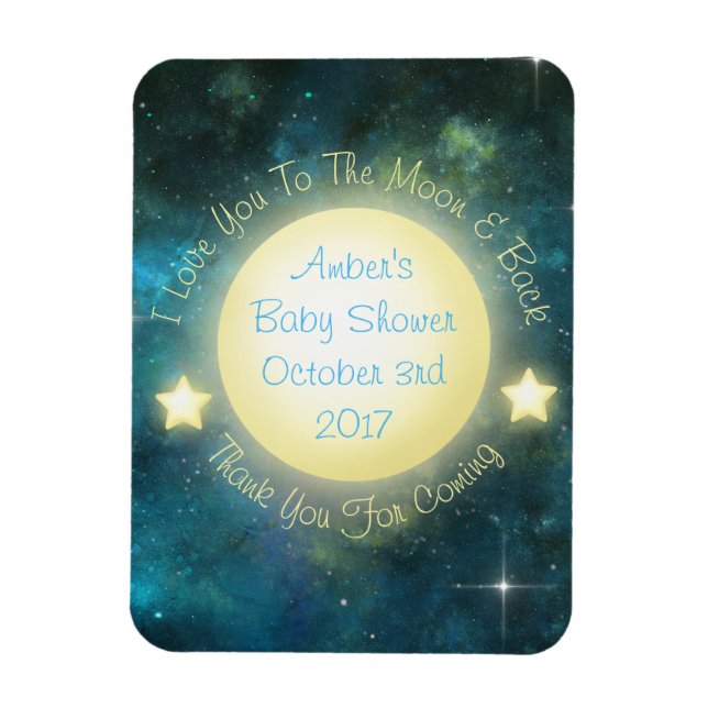 Ich Liebe dich zum Mond und zurück Babyduschmagazi Magnet (Vertikal)