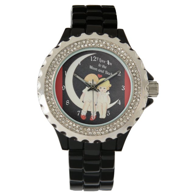 Ich Liebe dich zum Mond und zurück, beliebtes Desi Armbanduhr (Vorderseite)