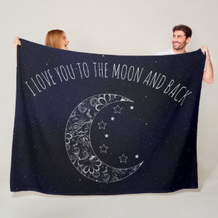 Ich Liebe dich zum Mond und zurück Fleecedecke