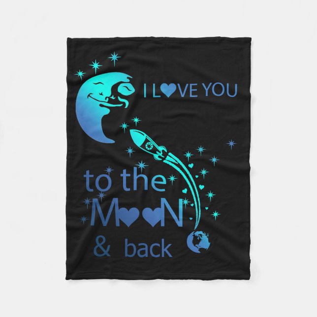 Ich Liebe dich zum Mond und zurück Fleecedecke (Vorderseite)