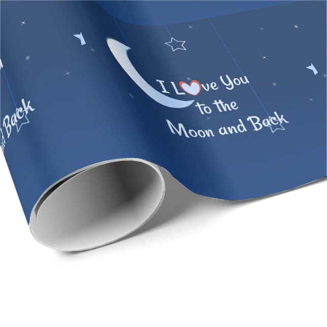 Ich Liebe dich zum Mond und zurück Geschenkpapier (Rolleneckpunkt)