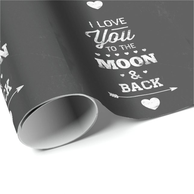 Ich Liebe dich zum Mond und zurück Geschenkpapier (Rolleneckpunkt)