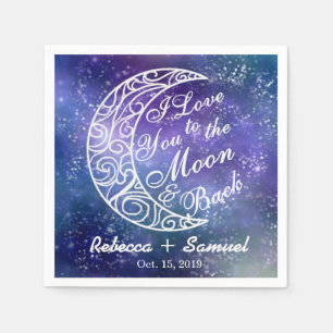 "Ich Liebe dich zum Mond und zurück" Gewohnte Hoch Serviette