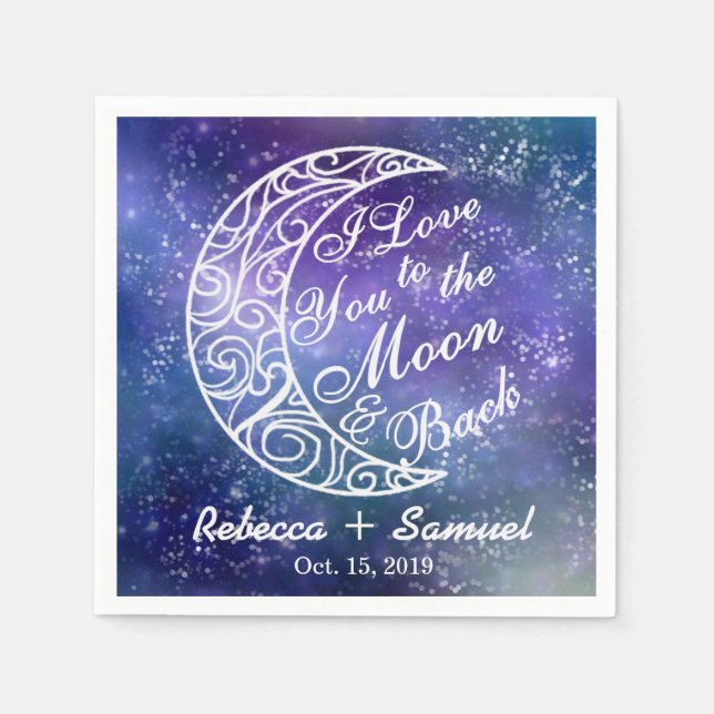 "Ich Liebe dich zum Mond und zurück" Gewohnte Hoch Serviette (Vorderseite)