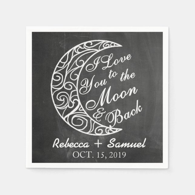 "Ich Liebe dich zum Mond und zurück" Gewohnte Hoch Serviette (Vorderseite)