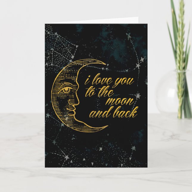 Ich Liebe dich zum Mond und zurück Karte (Vorderseite)