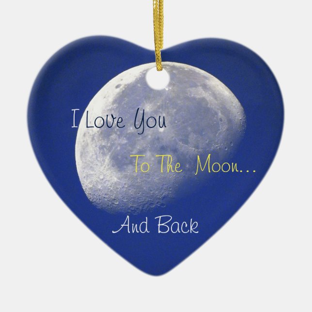 Ich Liebe dich zum Mond und zurück Keramik Ornament (Vorne)