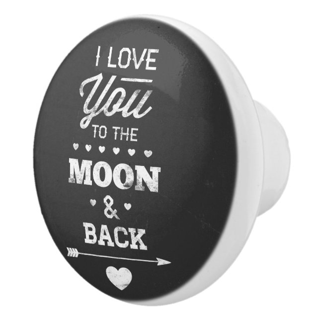 Ich Liebe dich zum Mond und zurück Keramikknauf (Rechts)