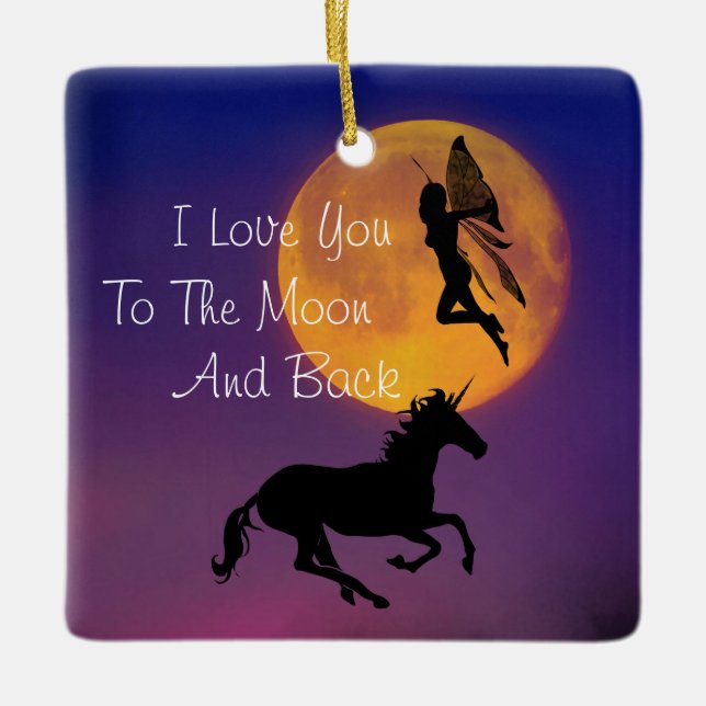 Ich Liebe dich zum Mond und zurück Keramikornament (Vorderseite)