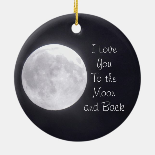 Ich Liebe dich zum Mond und zurück Keramikornament (Hinten)