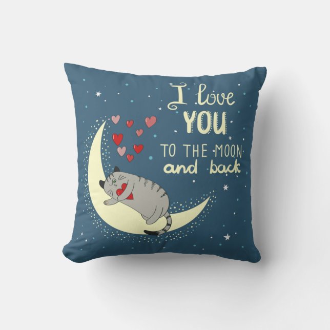 Ich Liebe dich zum Mond und zurück Kissen (Vorderseite)