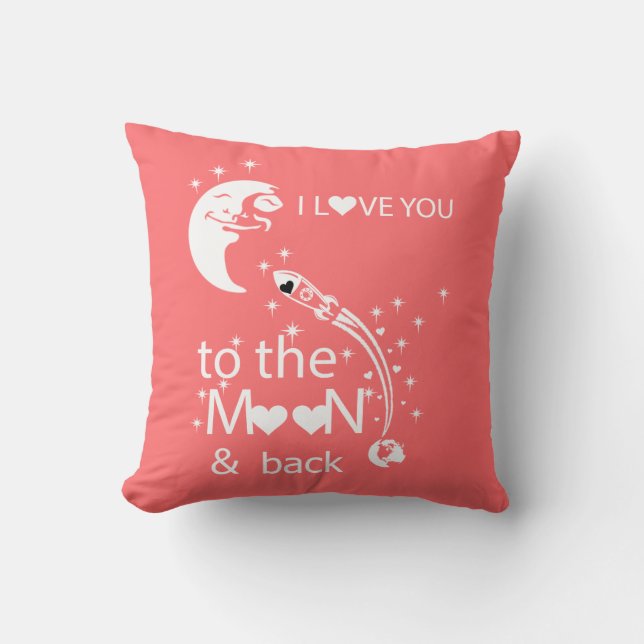 Ich Liebe dich zum Mond und zurück Kissen (Vorderseite)