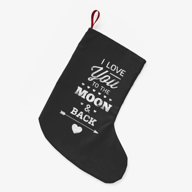 Ich Liebe dich zum Mond und zurück Kleiner Weihnachtsstrumpf (Vorderansicht (hängend))