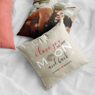 Ich Liebe dich zum Mond und zurück   Namen und Fot Kissen