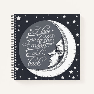 Ich Liebe dich zum Mond und zurück Notizbuch