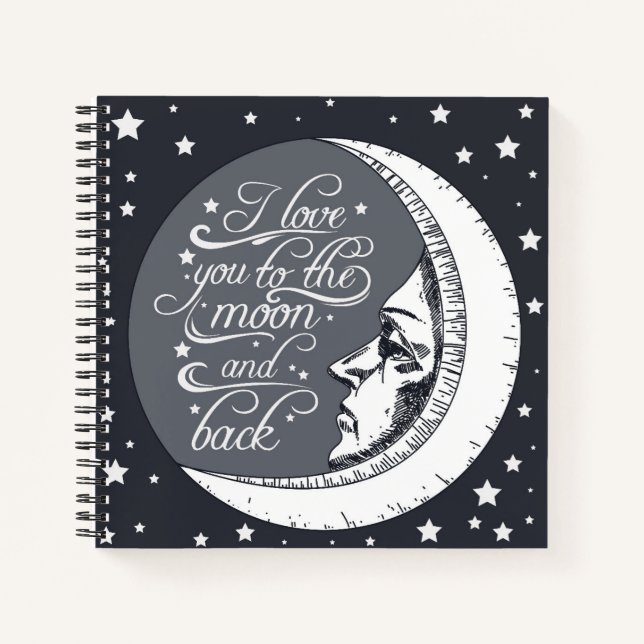 Ich Liebe dich zum Mond und zurück Notizbuch (Vorderseite)