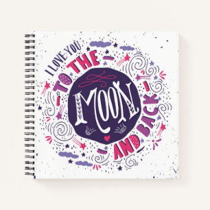 Ich Liebe dich zum Mond und zurück Notizbuch