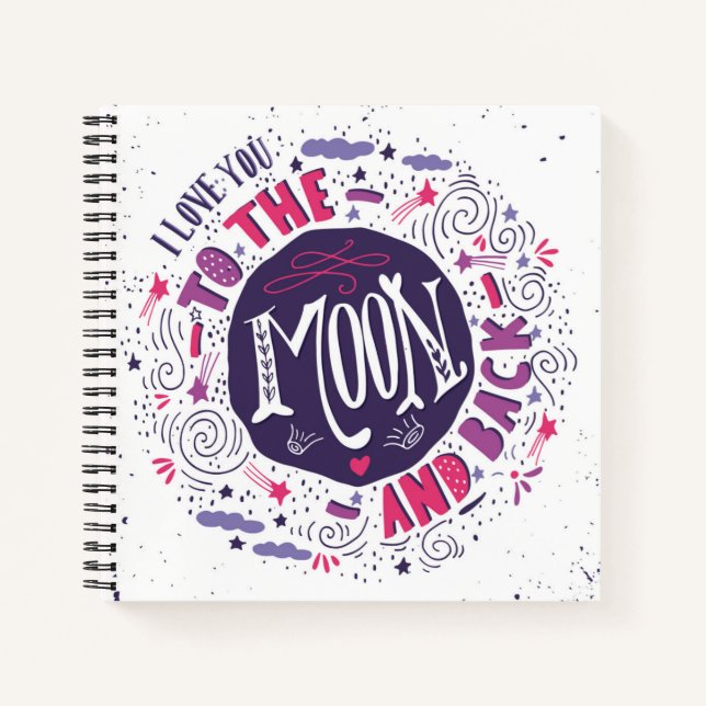 Ich Liebe dich zum Mond und zurück Notizbuch (Vorderseite)