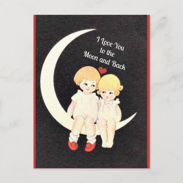 Ich Liebe dich zum Mond und zurück Postkarte (Vorderseite)